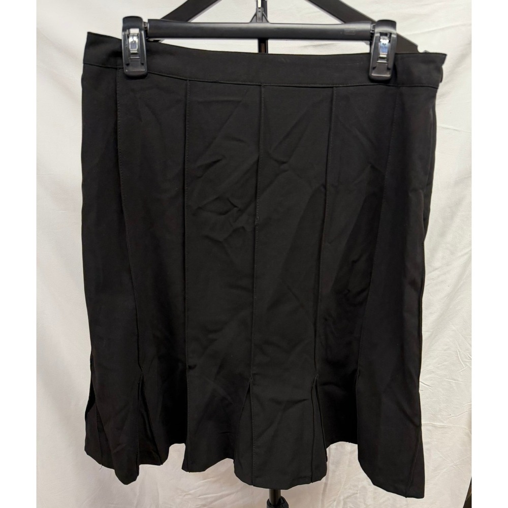 Sandro Studio Women's Classic Black Fit and Flare Tulip minimalist Skirt 10